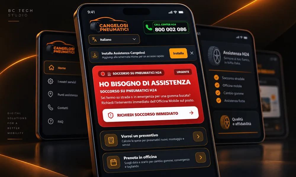 Interfaccia digitale realizzata per Cangelosi Pneumatici